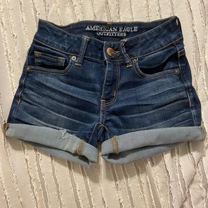 american eagle high rise jean shorts